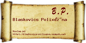 Blaskovics Polixéna névjegykártya